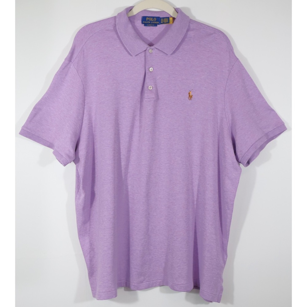 Polo Ralph Lauren Mens Purple Heather Shirt Classic Fit Short Sleeve Pony Logo L